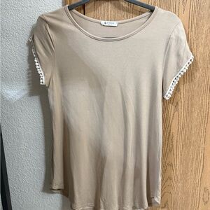 Elegant Beige Lace Sleeve Blouse